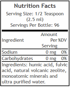ZeoHeal™ supplement facts